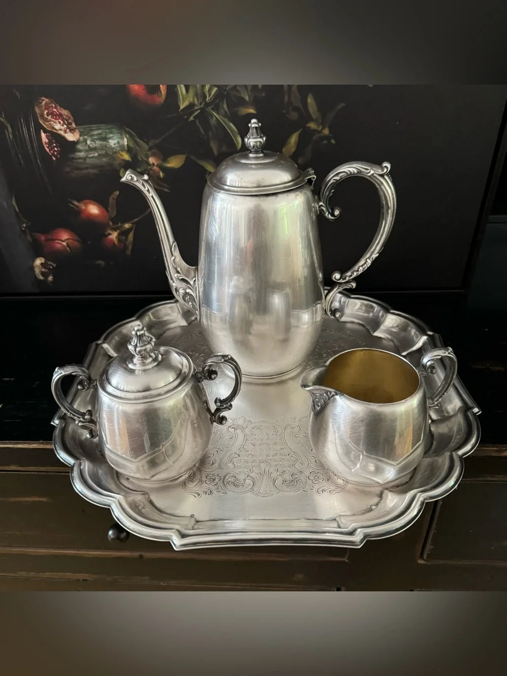 WM Rogers Silver Plate Silverplated 3ps Tea  / Coffee Set